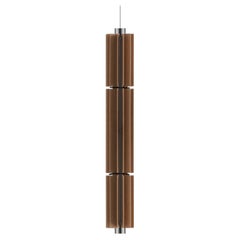 Churros Model 3 Pendant Light in Painted Wood, Metal & Vegetable Leather by KIMU