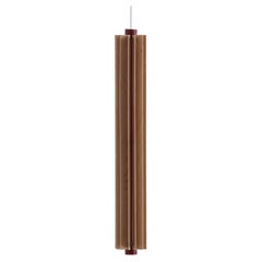 Churros Model 3 Pendant Light in Painted Wood, Metal & Vegetable Leather by KIMU