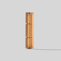 Churros Small Floor Lamp in Painted Wood, Metal & Vegetable Leather by KIMU
