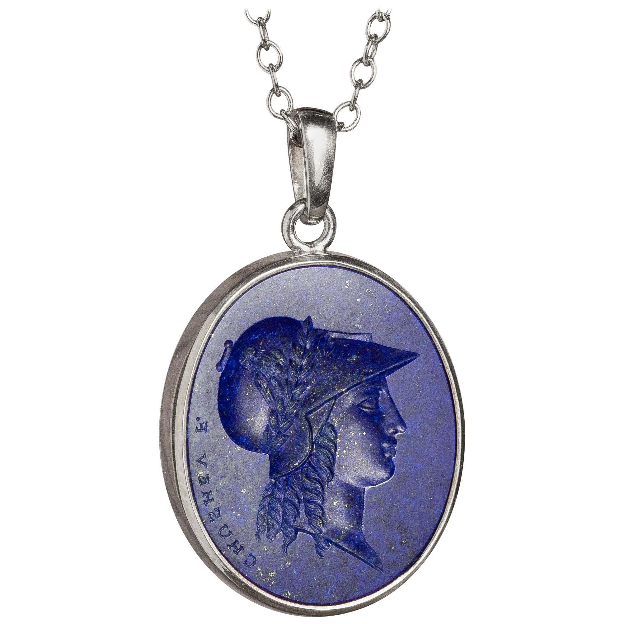 Chushev Pendentif Athena en argent sterling et lapis-lazuli