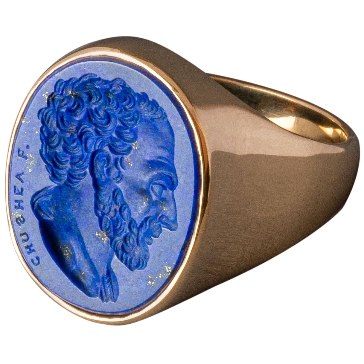 Silver Pinky Ring for Men Oval Dainty Signet Ring Men Mens Lapis Lazuli Ring Mens Gemstone Ring Male Ring Silver 925 Lapis Lazuli Ring