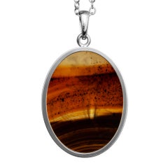 Chushev Hebe & Zeus Montana, pendentif en argent sterling avec intaille d'agate