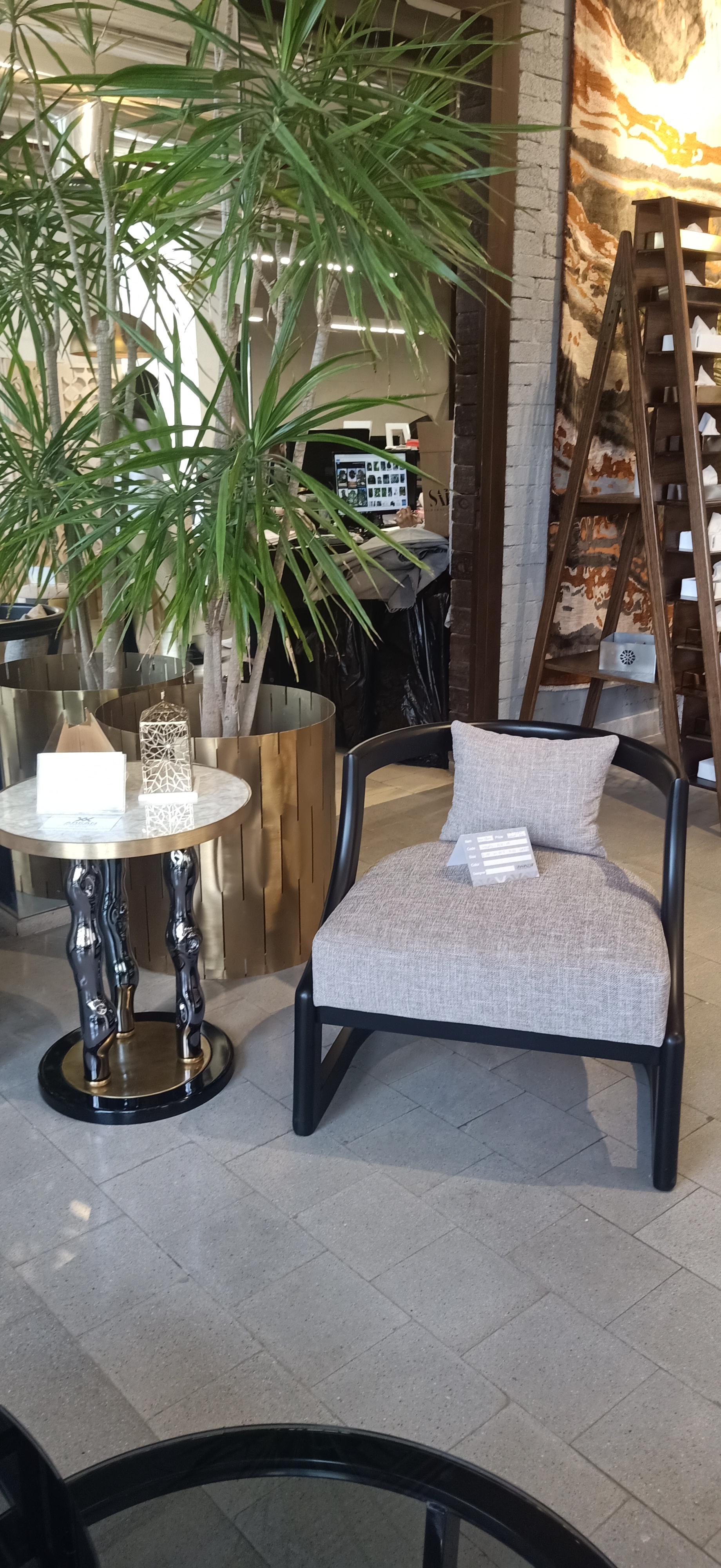 CHUTE-Brass, Glass based on marble top and artificial mother of Pearl Side Table For Sale 2