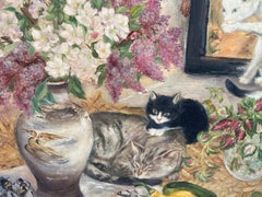 "Tama, Mimi, Chan" Chuzo Tamotzu, Japanese American Modernist Still Life, Cats