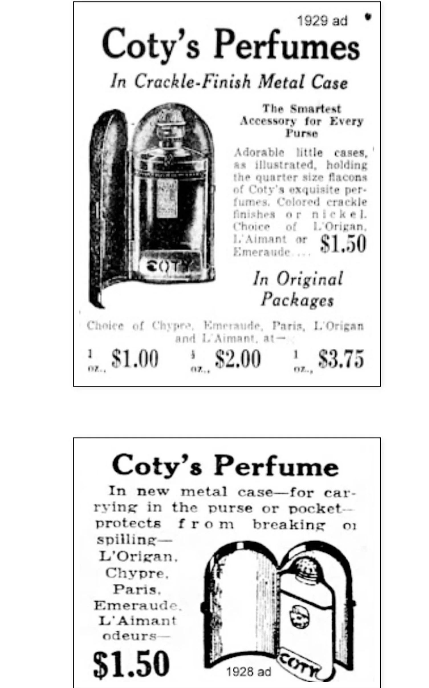 Portafoglio con bottiglia di profumo Chypre de Coty Paris degli anni '20 3