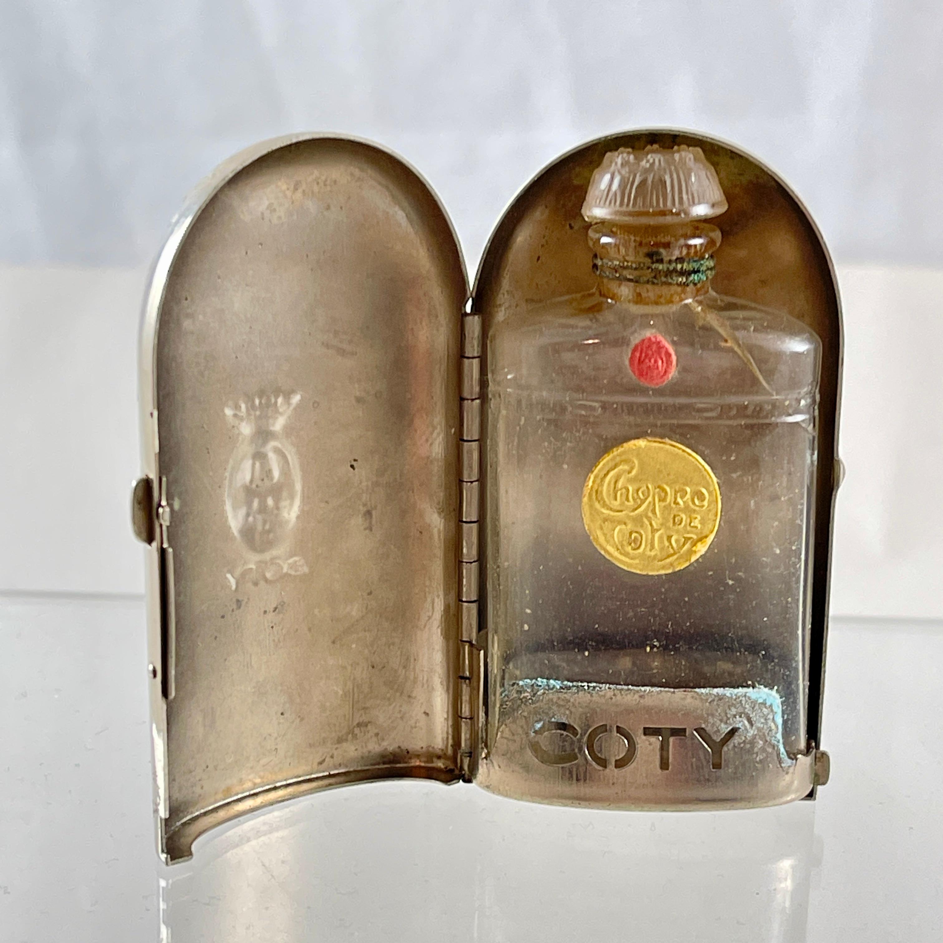 Francese Portafoglio con bottiglia di profumo Chypre de Coty Paris degli anni '20