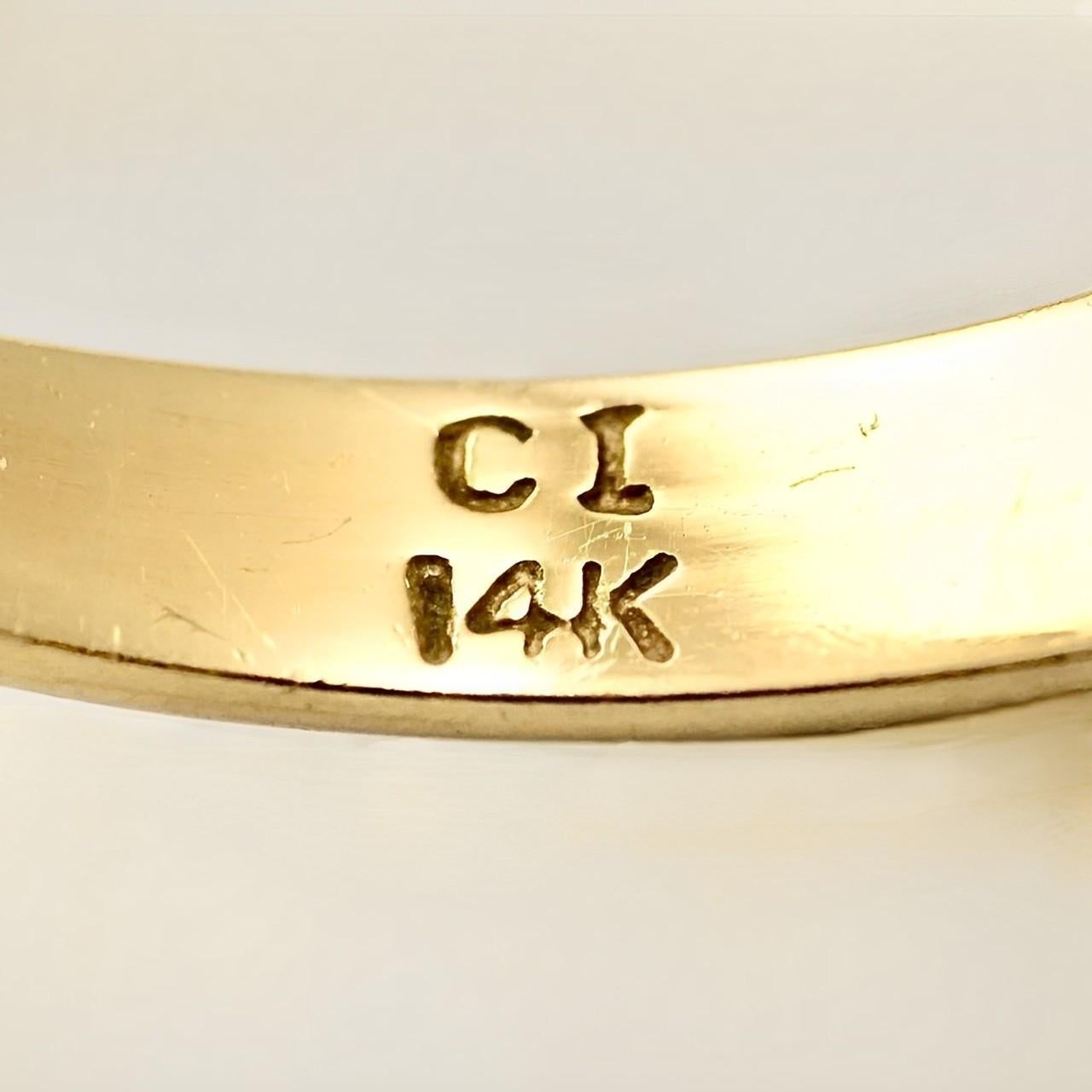 CI 14K Gold und Diamant Blumen Cluster Ring mit Diamant-Akzenten um 1960 Damen im Angebot