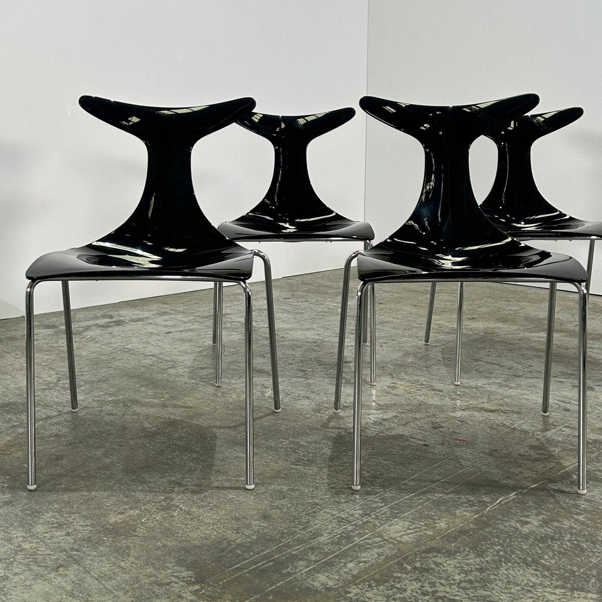 Chaises de salle à manger Ciacci Kreaty Delfy de Gino Carollo, ensemble de six pièces en vente 6