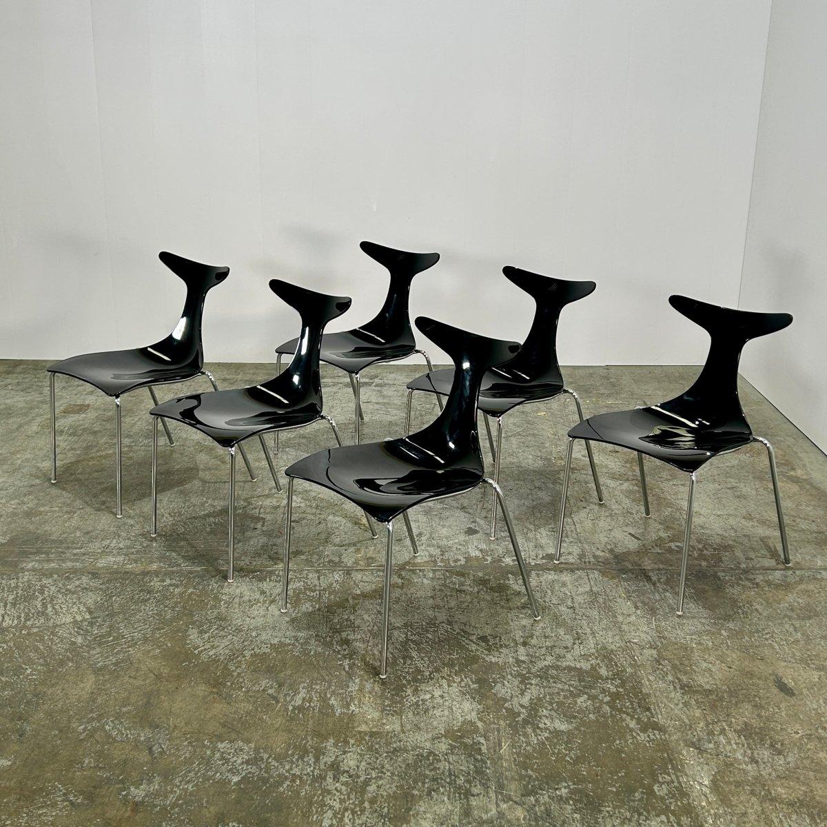 Chaises de salle à manger Ciacci Kreaty Delfy de Gino Carollo, ensemble de six pièces en vente 7
