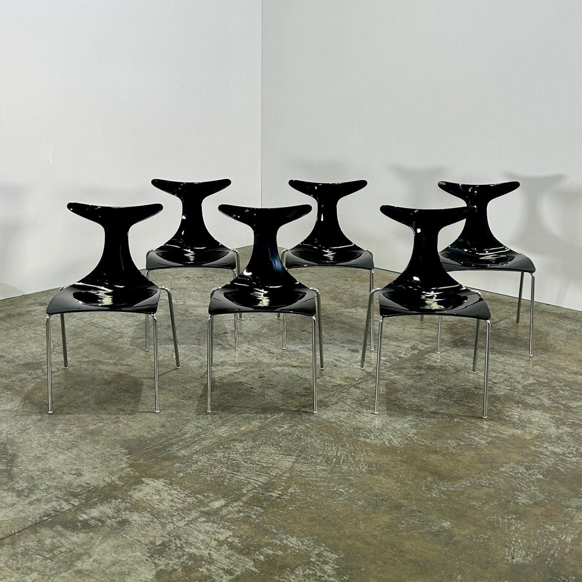 Chaises de salle à manger Ciacci Kreaty Delfy de Gino Carollo, ensemble de six pièces en vente 8