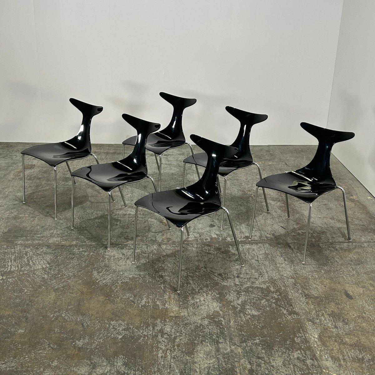 Chaises de salle à manger Ciacci Kreaty Delfy de Gino Carollo, ensemble de six pièces Bon état - En vente à Basildon, London