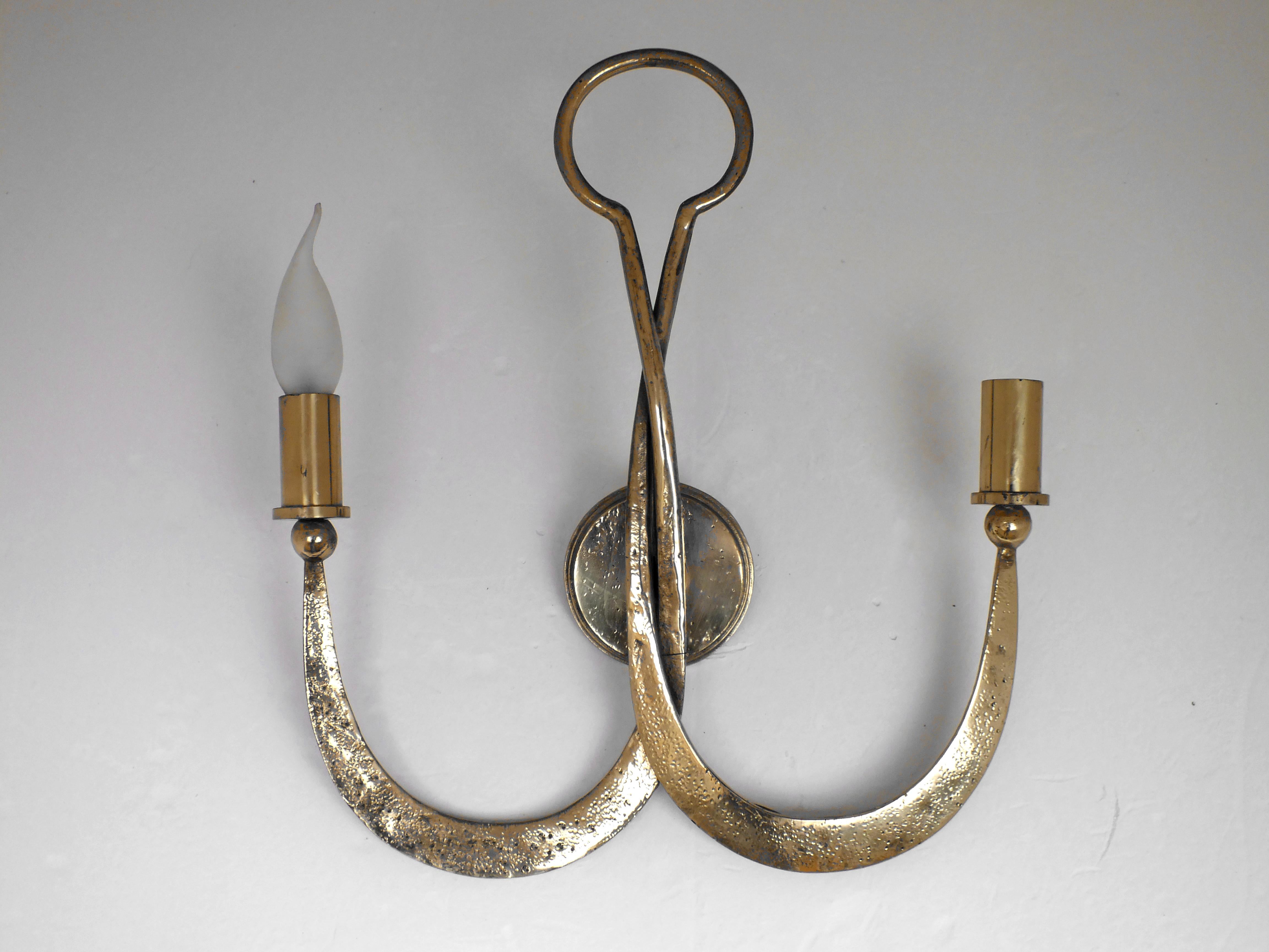 Atelier Ciani Florencia Italia prod. años 80' medieval elegante aplique bronce en venta 6