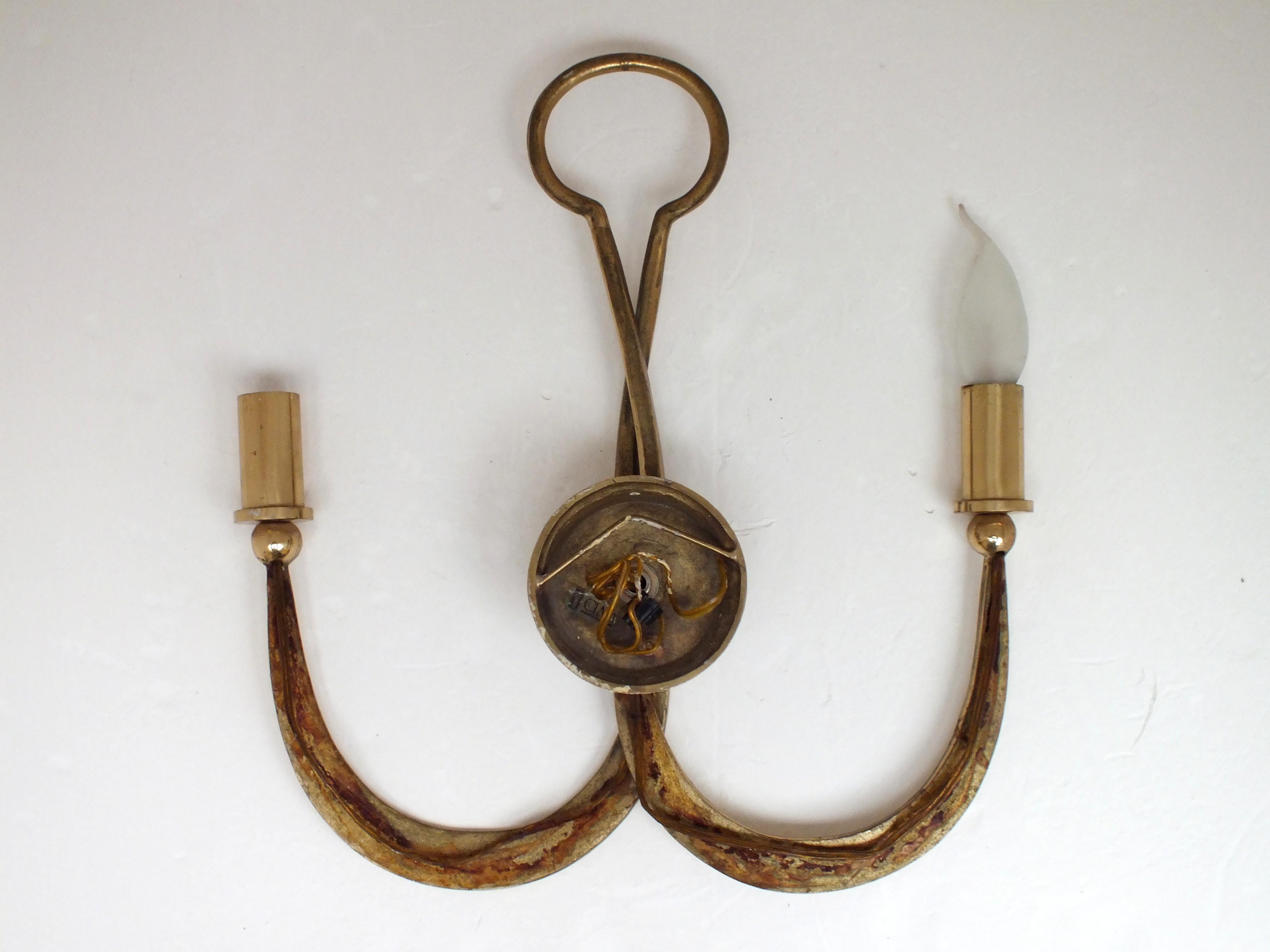 Atelier Ciani Florencia Italia prod. años 80' medieval elegante aplique bronce en venta 7