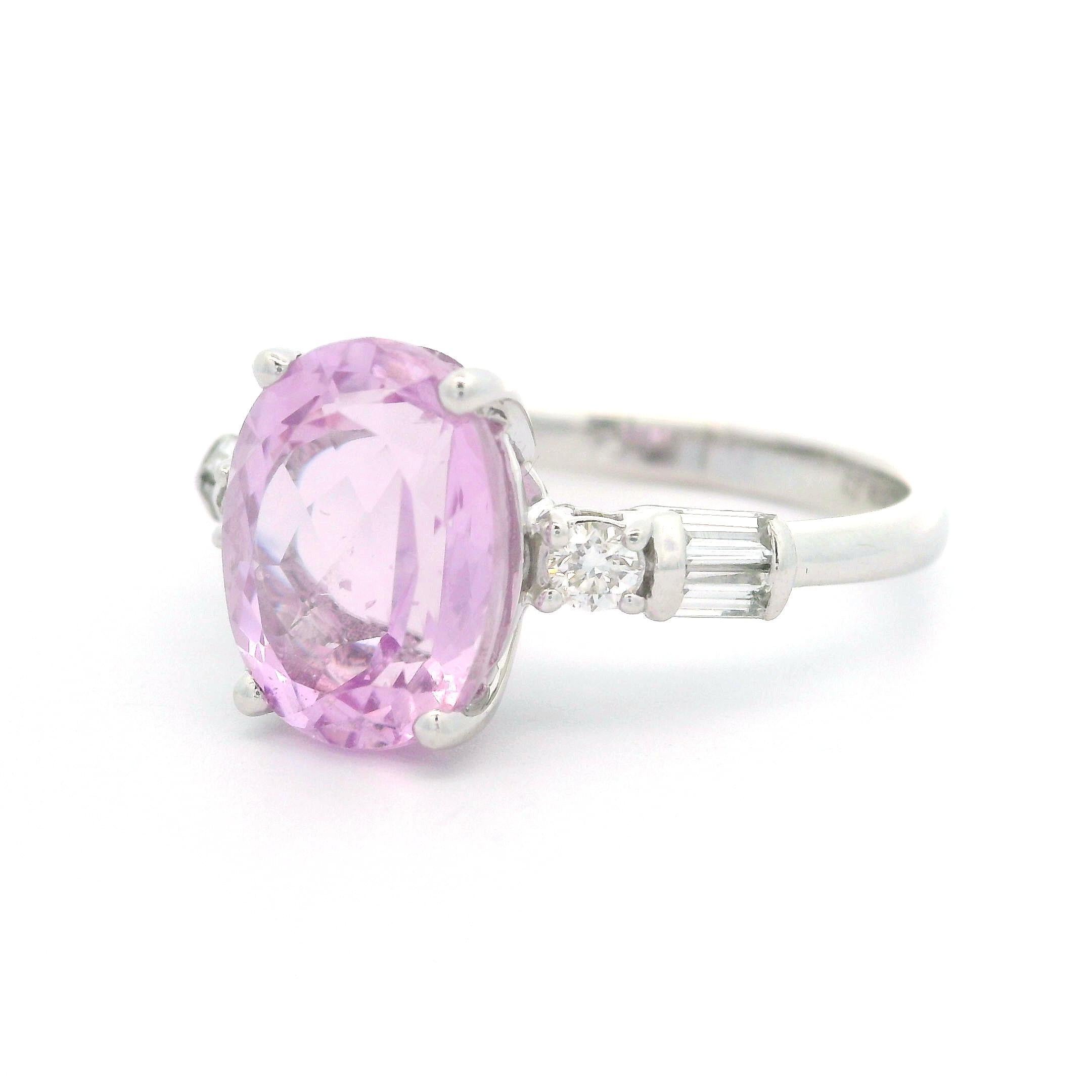 Ciari 14k White Gold 4.65ctw Powdery Pink Kunzite & Diamond Cocktail Ring 5