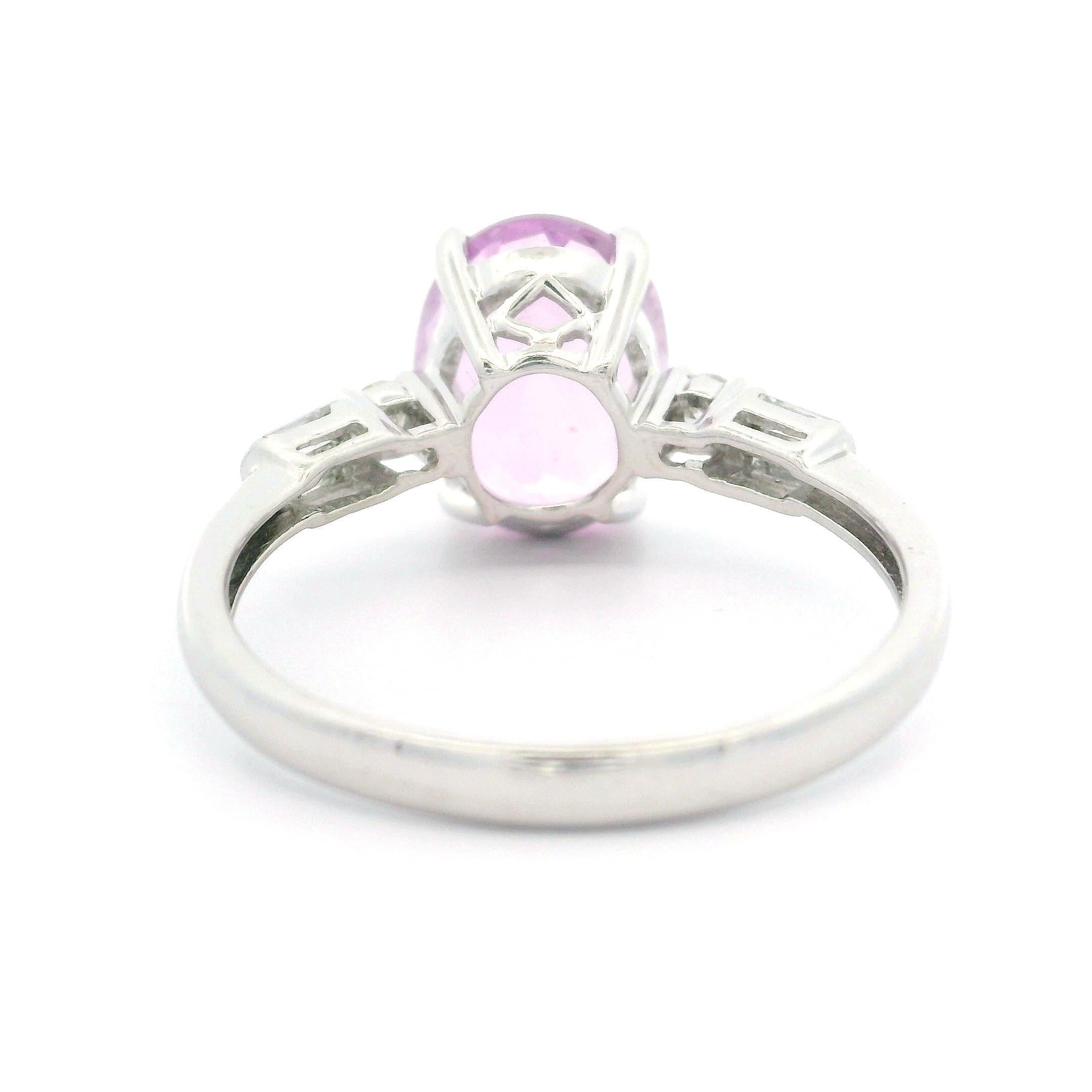 Ciari 14k White Gold 4.65ctw Powdery Pink Kunzite & Diamond Cocktail Ring 6