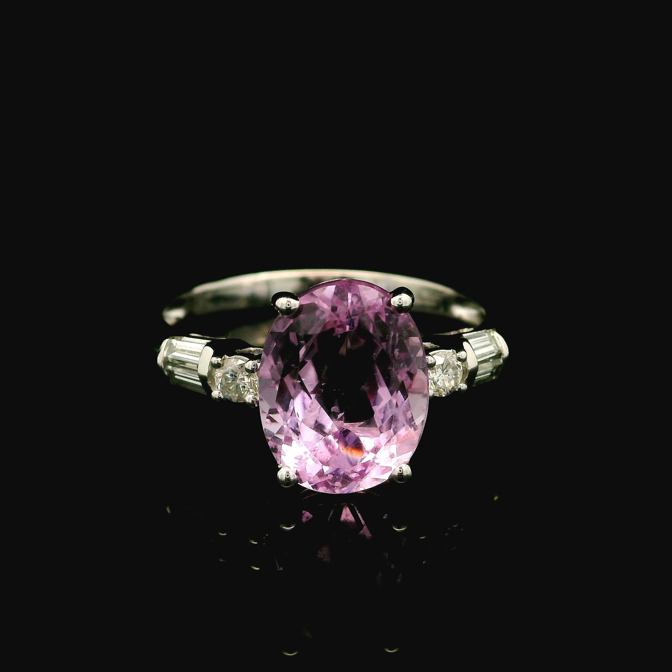 Women's Ciari 14k White Gold 4.65ctw Powdery Pink Kunzite & Diamond Cocktail Ring