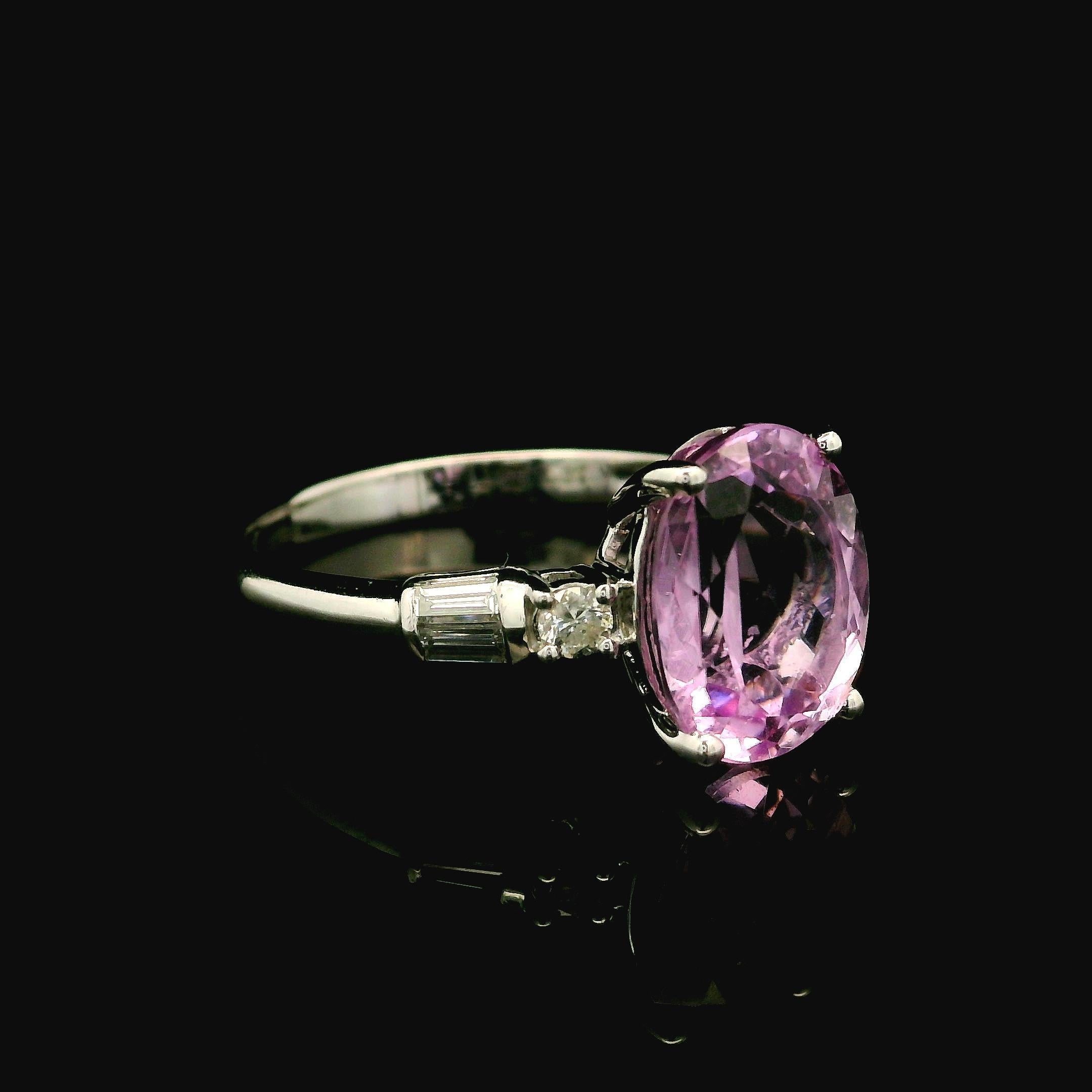 Ciari 14k White Gold 4.65ctw Powdery Pink Kunzite & Diamond Cocktail Ring 1
