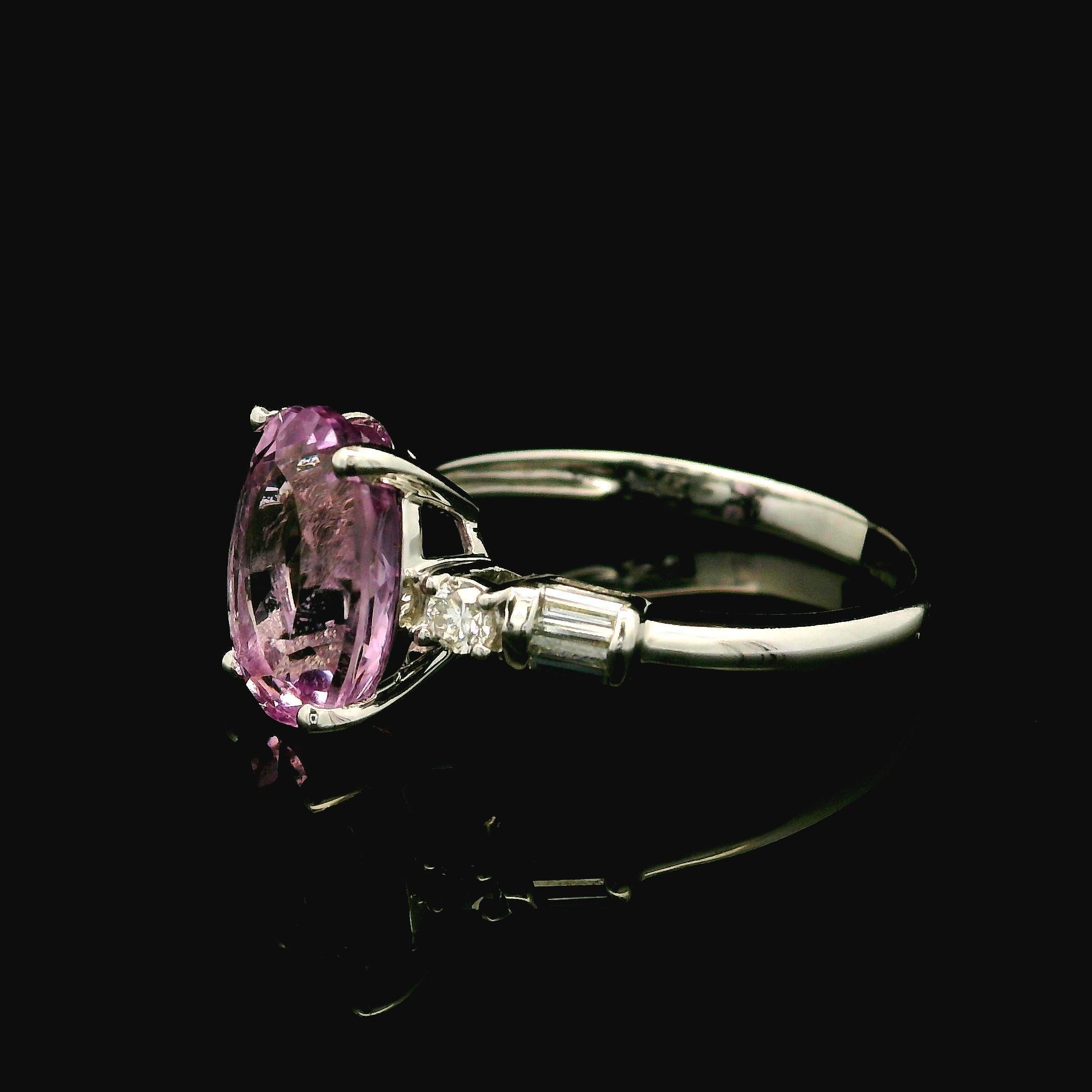 Ciari 14k White Gold 4.65ctw Powdery Pink Kunzite & Diamond Cocktail Ring 2