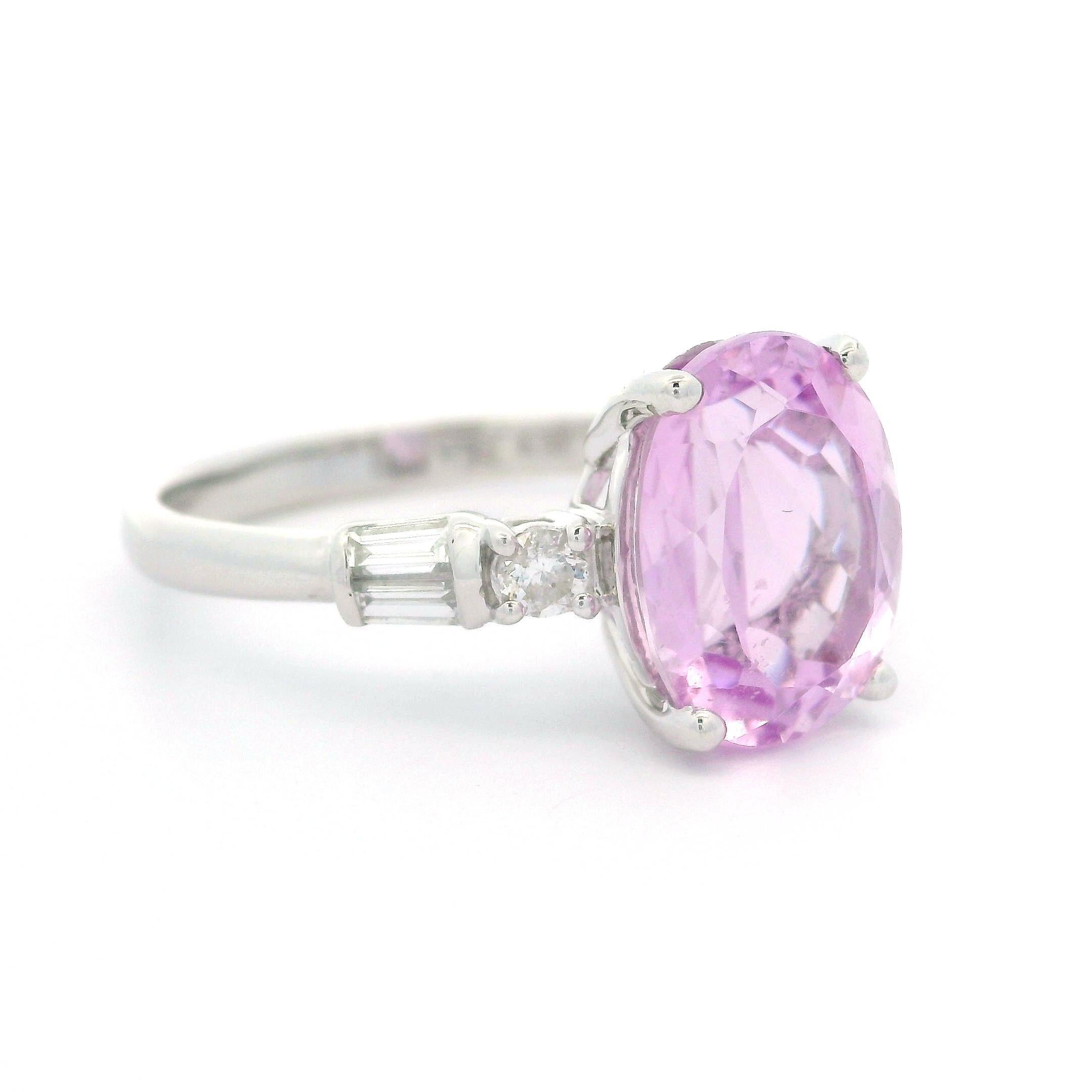 Ciari 14k White Gold 4.65ctw Powdery Pink Kunzite & Diamond Cocktail Ring 4