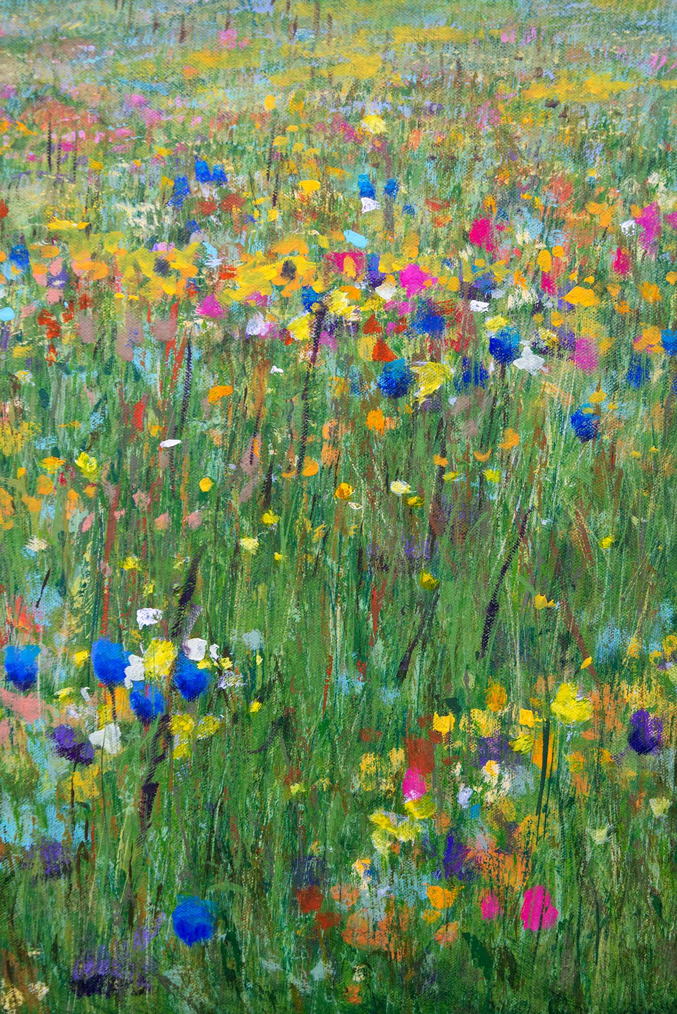 Edge of the Woods - zeitgenössisch, realistisch, floral, Landschaft, Öl auf Leinwand im Angebot 3