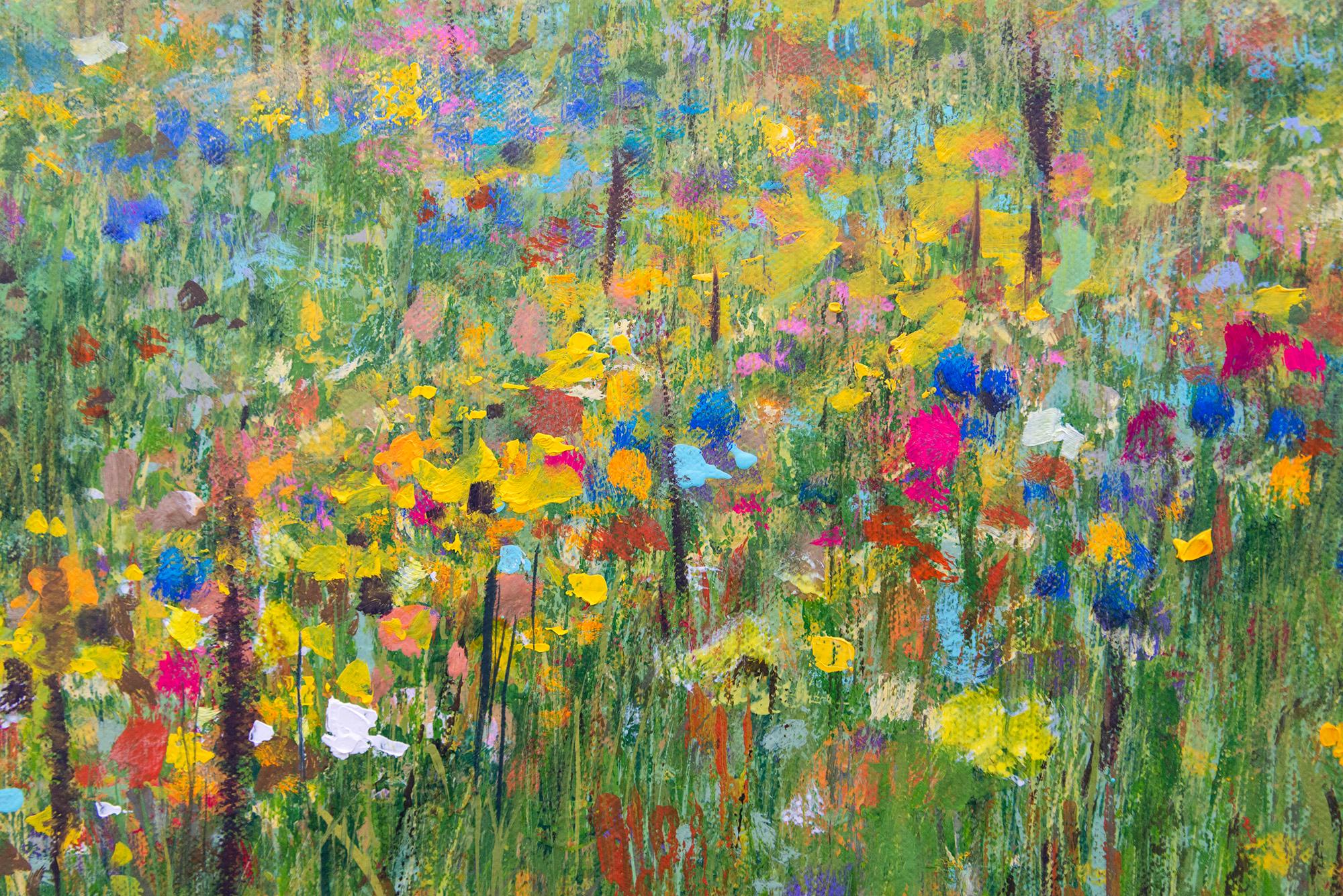 Edge of the Woods - zeitgenössisch, realistisch, floral, Landschaft, Öl auf Leinwand im Angebot 4