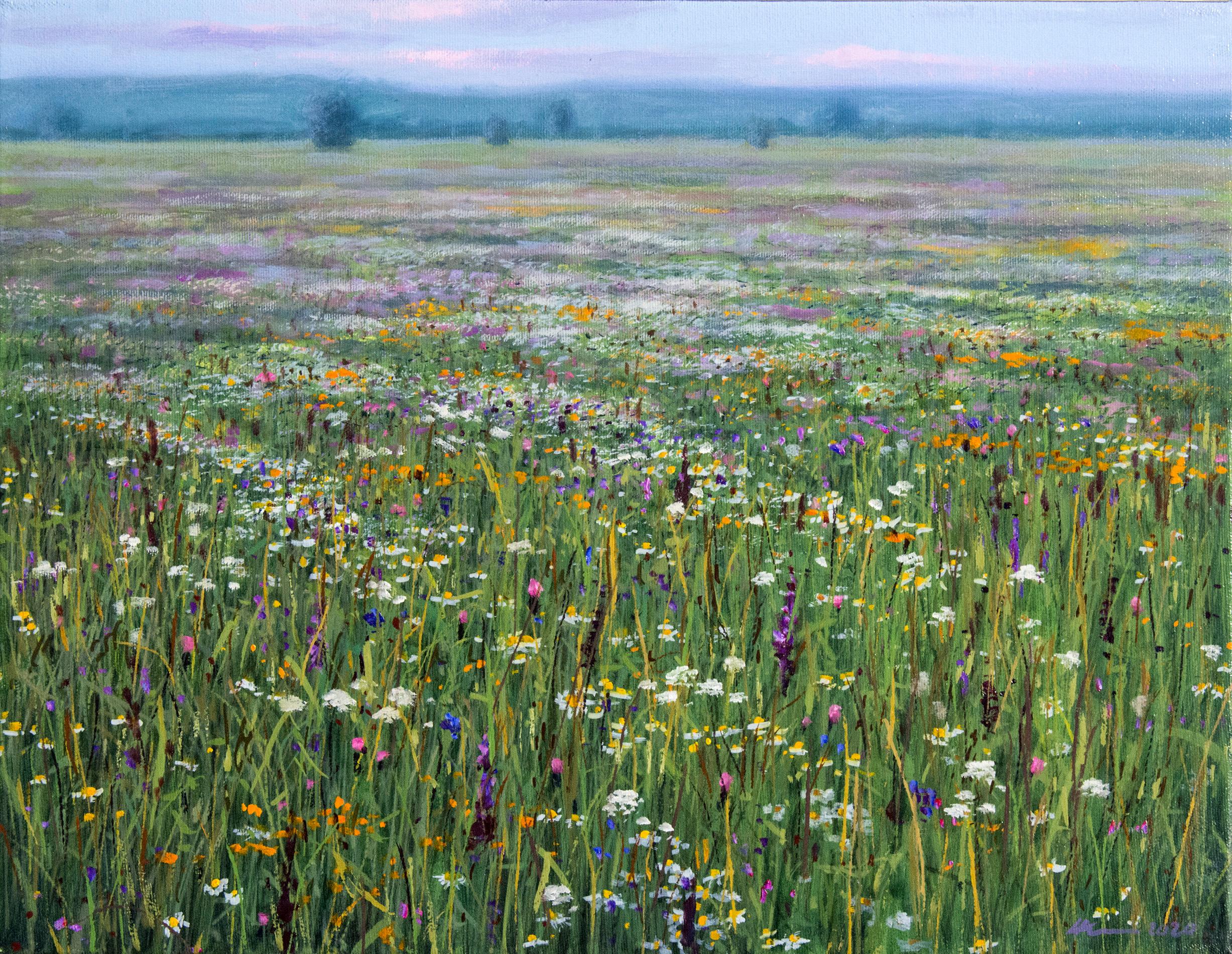 Ciba Karisik Landscape Painting - Field at Dusk