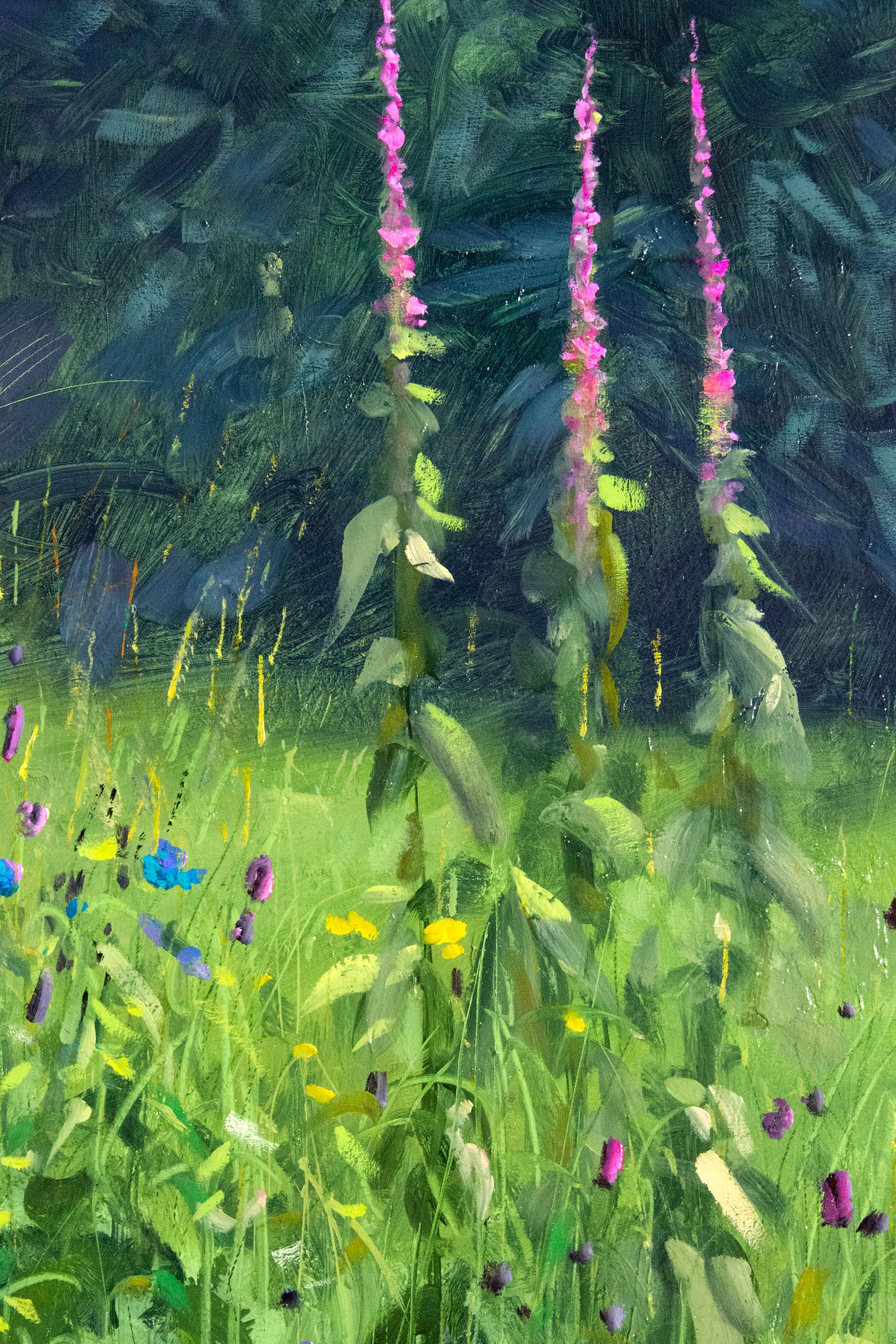 En plena floración - Landscape Painting Negro de Ciba Karisik
