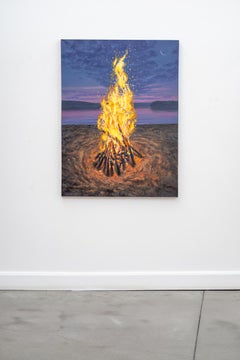 Lakeside Light - Ölgemälde auf Leinwand, Realistische Landschaft, 2010+