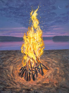 Lakeside Light - Oil Painting on Canvas, Realistic Landscape, 2010+