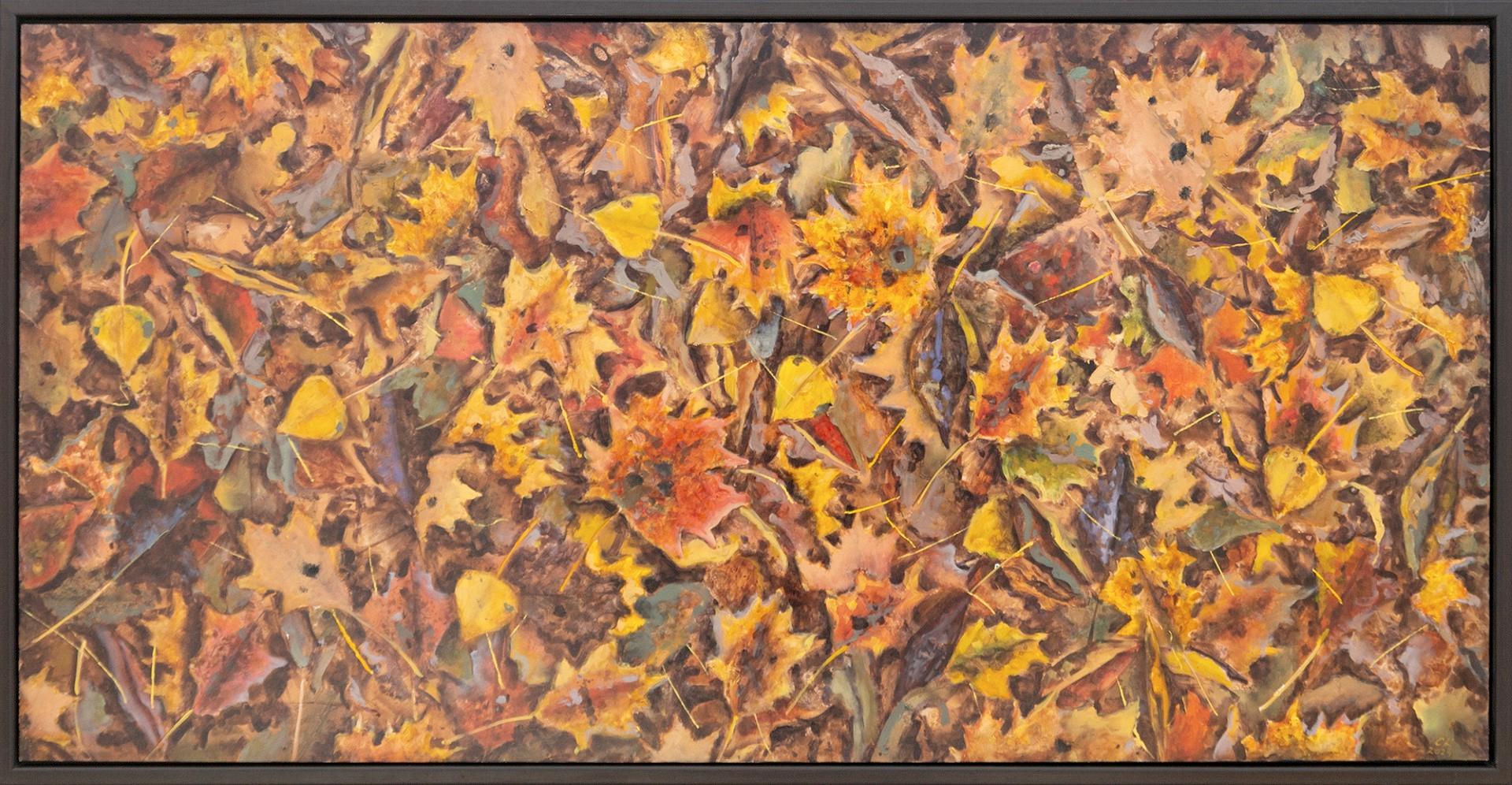 Ciba Karisik Still-Life Painting – Titelbild Oktober - Gemälde, Öl auf Karton