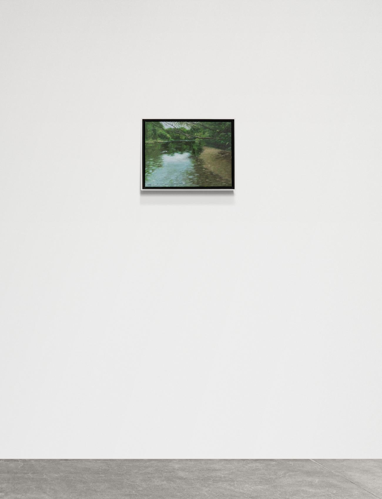 Reflecting Stillness - zeitgenössisch, realistisch, Wasserlandschaft, Acryl auf Leinwand (Realismus), Painting, von Ciba Karisik