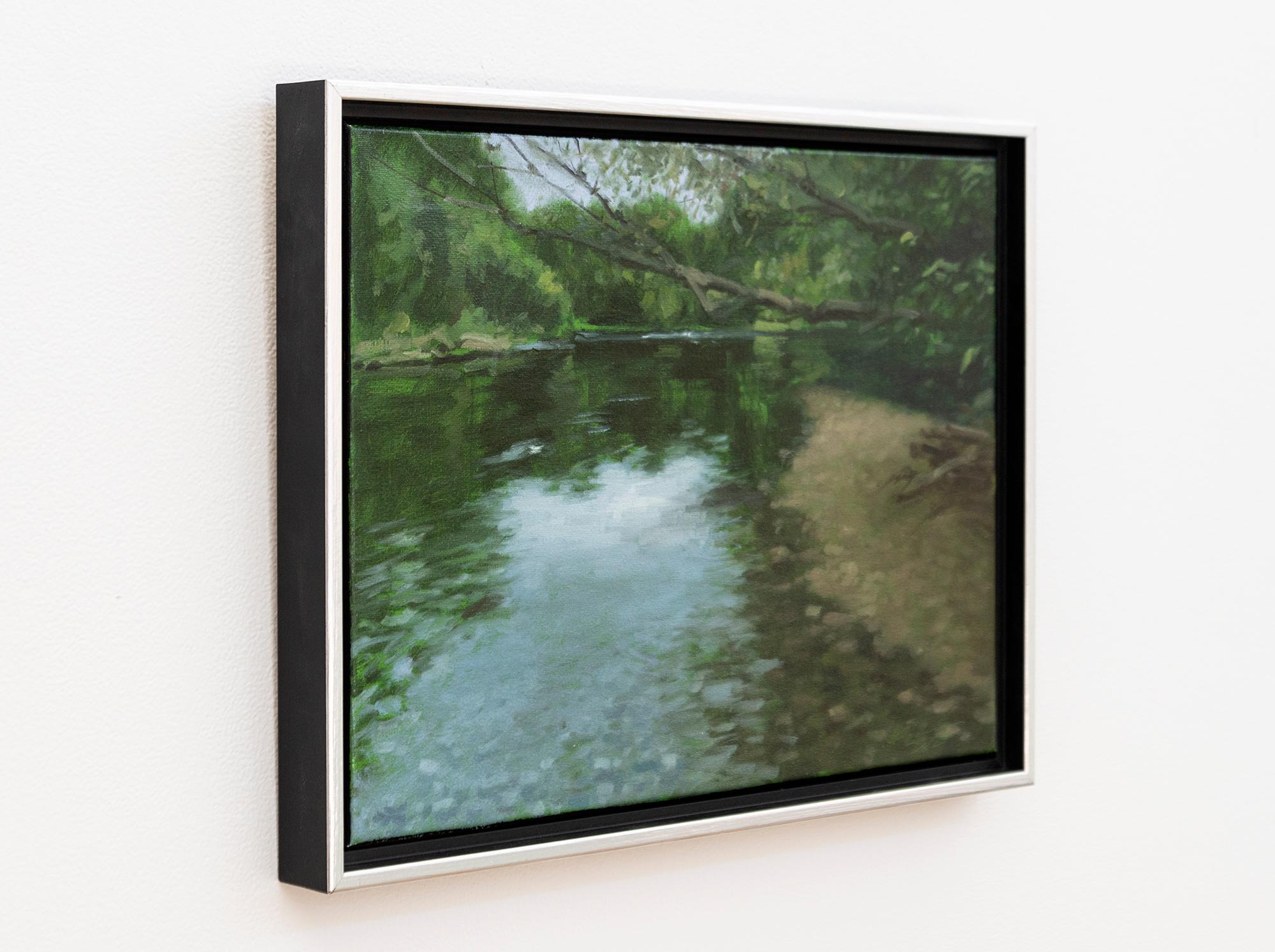 Reflecting Stillness - zeitgenössisch, realistisch, Wasserlandschaft, Acryl auf Leinwand im Angebot 1