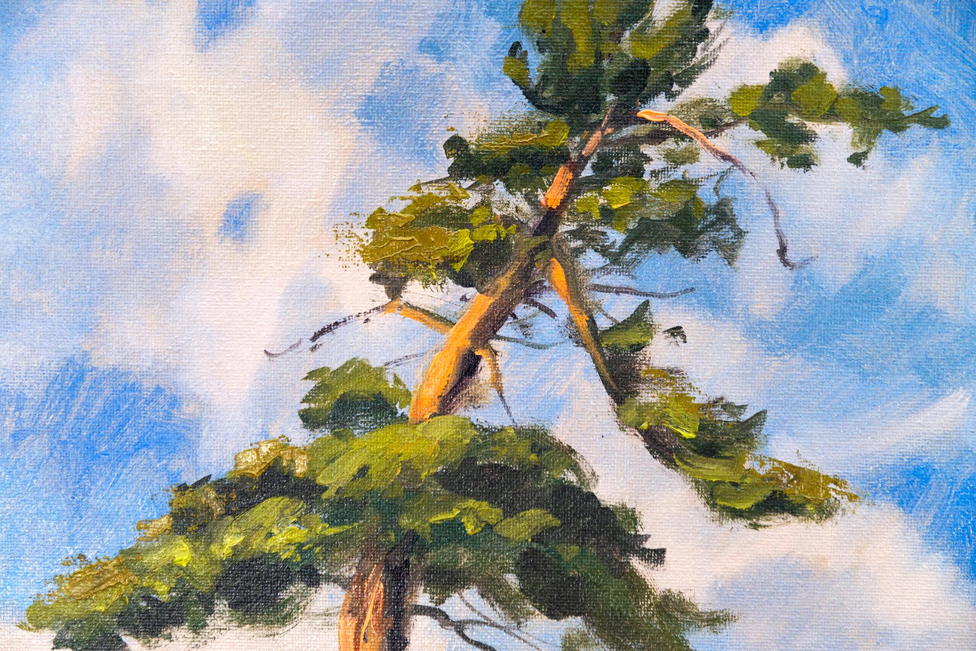 Rooted in Stone 1 - zeitgenössisch, Realismus, Baum, Landschaft, Öl auf Leinwand im Angebot 4