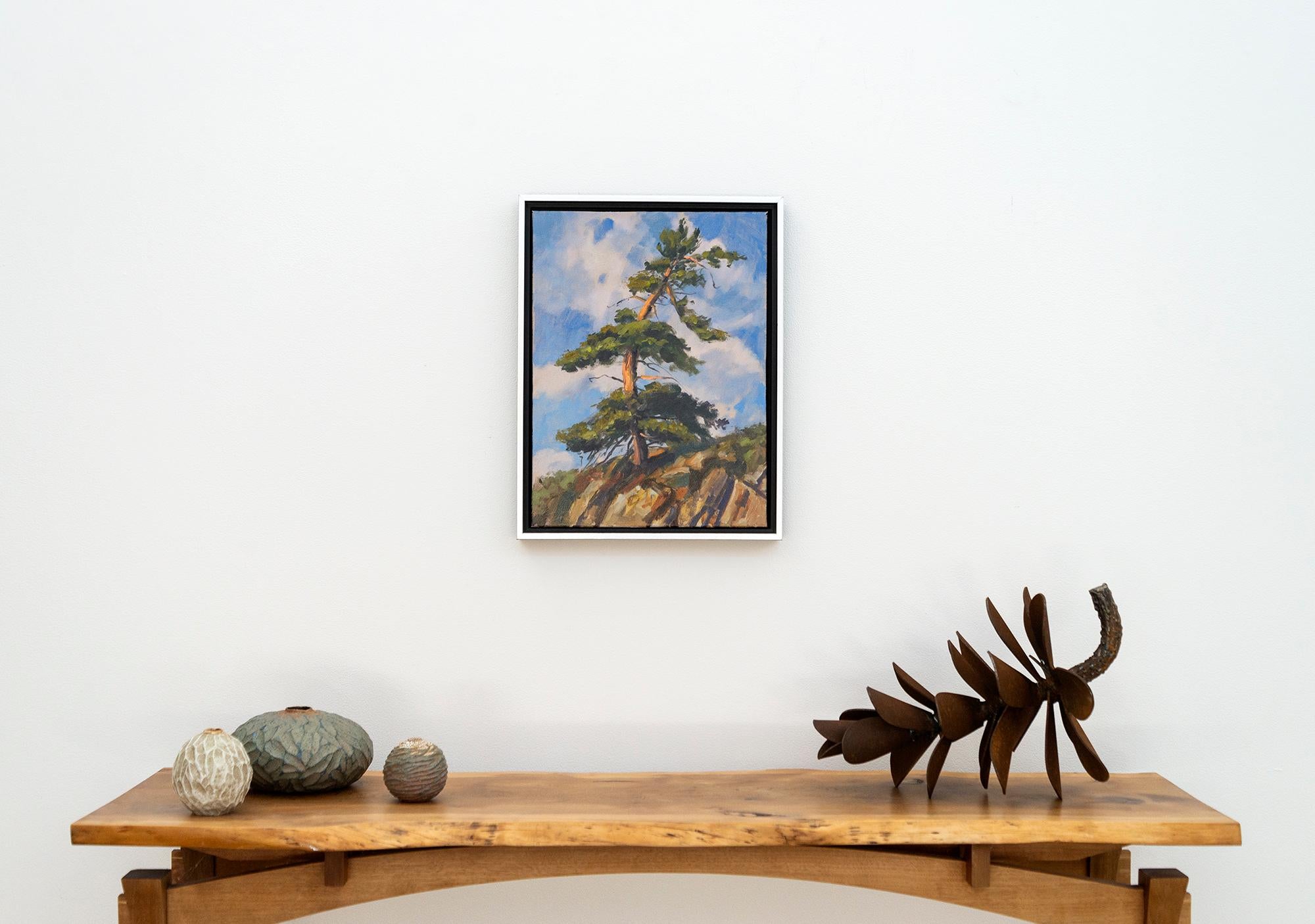 Rooted in Stone 1 - zeitgenössisch, Realismus, Baum, Landschaft, Öl auf Leinwand im Angebot 5