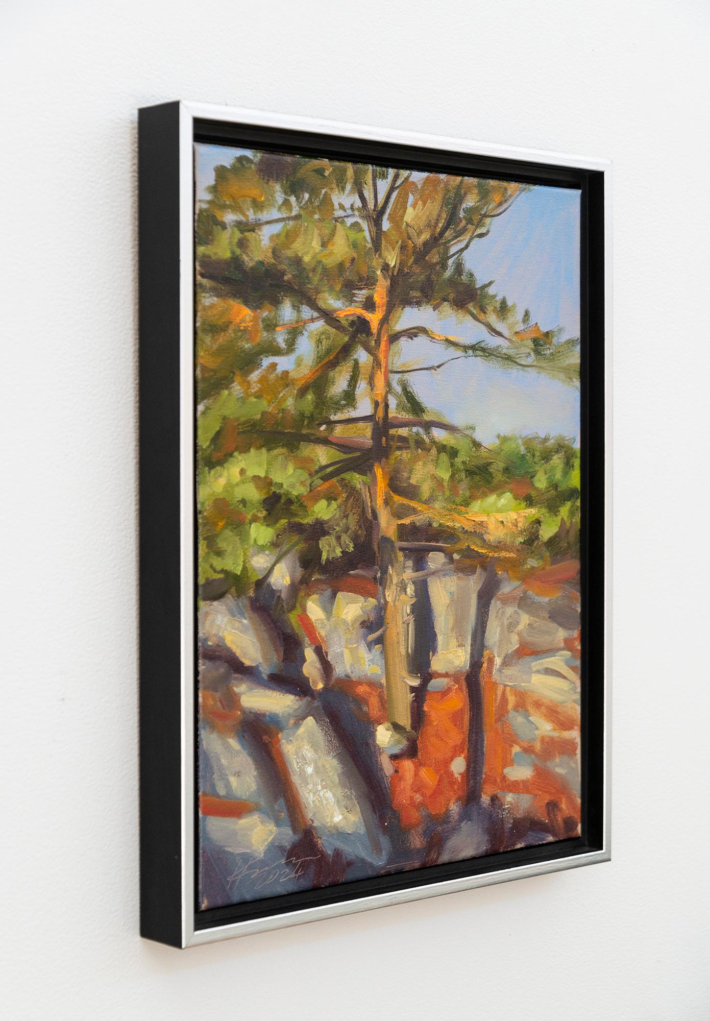 Roots in Stone 2 - contemporain, réalisme, arbre, paysage, huile sur toile - Réalisme Painting par Ciba Karisik