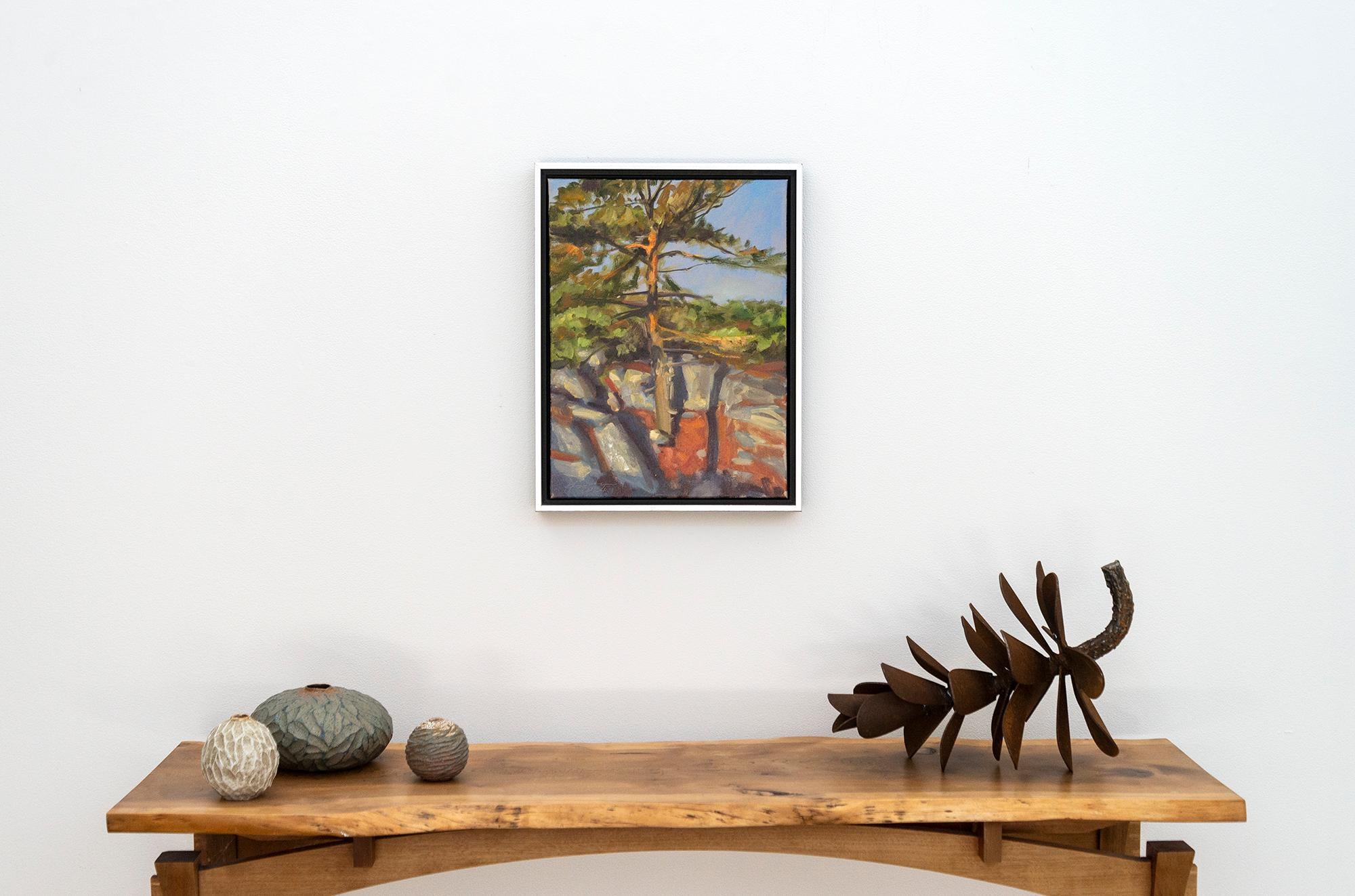 Roots in Stone 2 - contemporain, réalisme, arbre, paysage, huile sur toile en vente 3