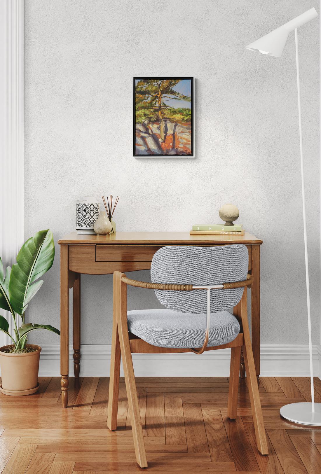 Roots in Stone 2 - contemporain, réalisme, arbre, paysage, huile sur toile en vente 4