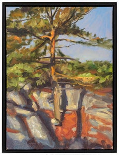Roots in Stone 2 - contemporain, réalisme, arbre, paysage, huile sur toile