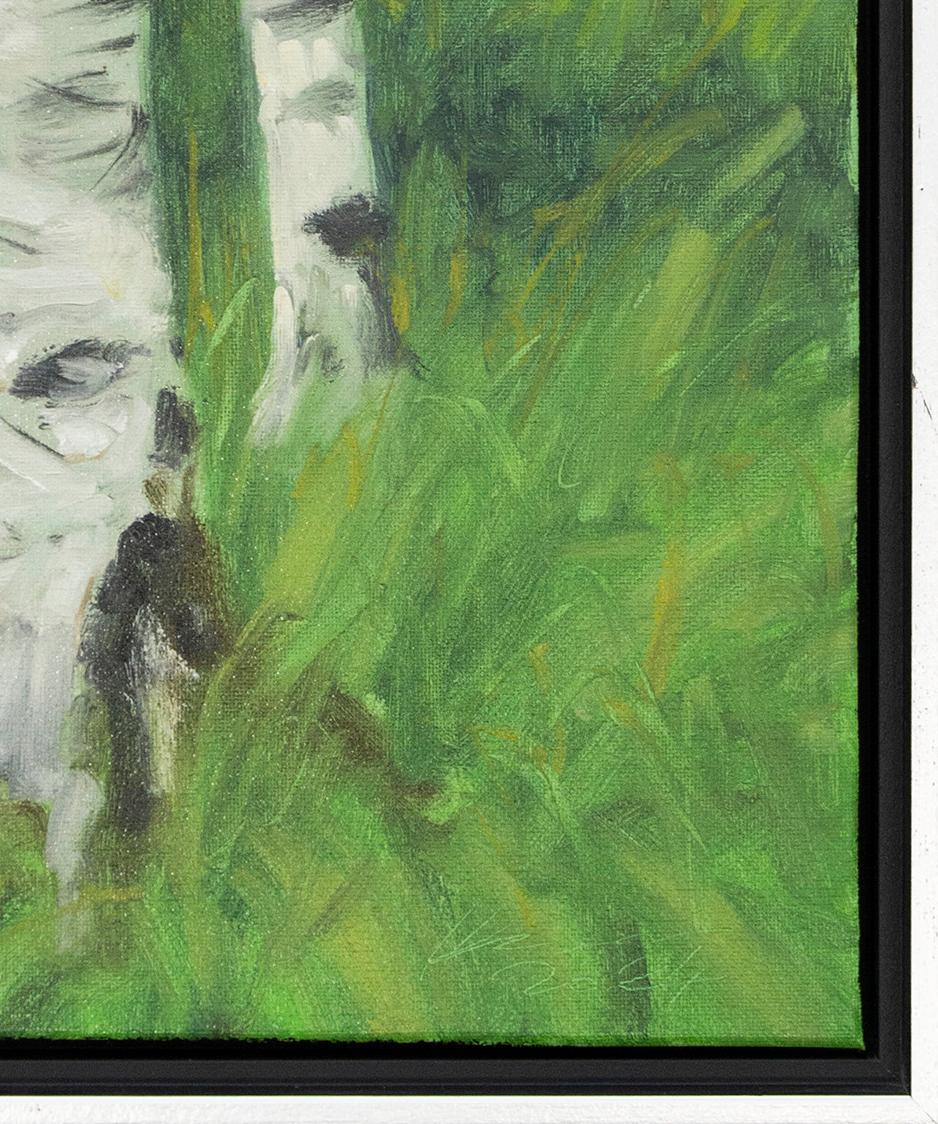 Sentinelles - contemporain, réalisme, arbre, paysage, huile sur toile en vente 2