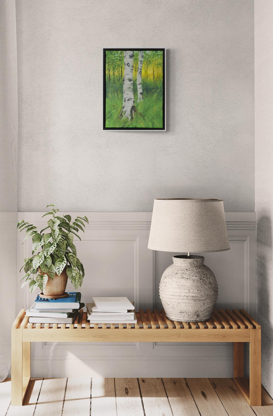Sentinelles - contemporain, réalisme, arbre, paysage, huile sur toile en vente 3