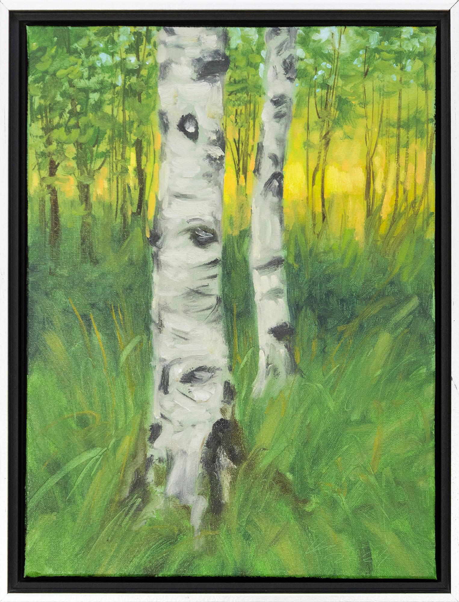 Landscape Painting Ciba Karisik - Sentinelles - contemporain, réalisme, arbre, paysage, huile sur toile