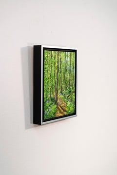 Spring Footpath - contemporary, realism, tree, landscape, oil on board