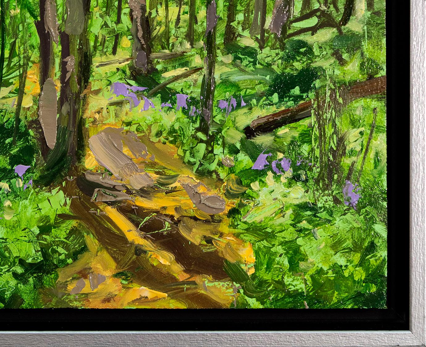 Sendero de Primavera - contemporáneo, realismo, árbol, paisaje, óleo sobre tabla en venta 3