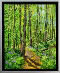Spring Footpath - contemporary, realism, tree, landscape, oil on board