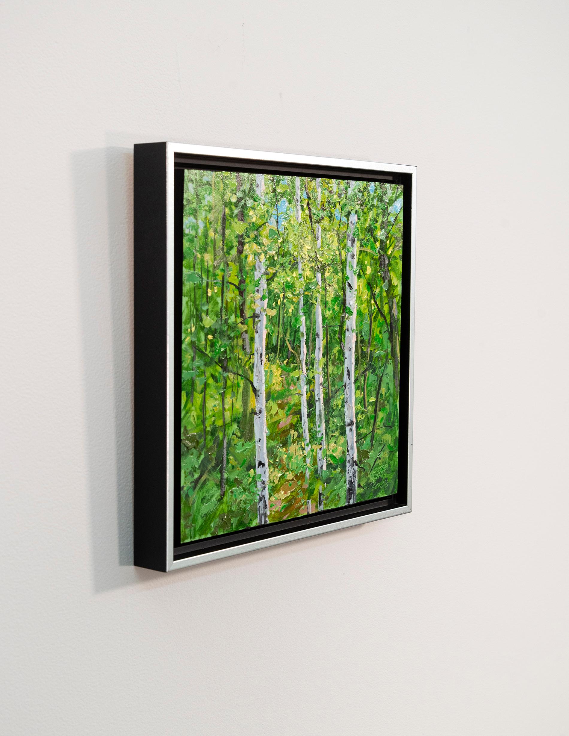 Standing Tall - contemporáneo, realismo, árbol, paisaje, óleo sobre tabla en venta 2
