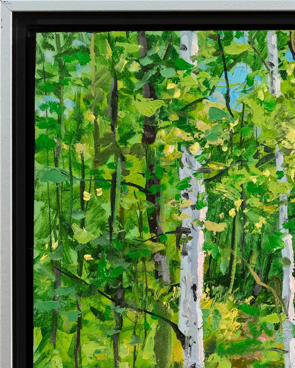 Standing Tall - contemporáneo, realismo, árbol, paisaje, óleo sobre tabla en venta 4