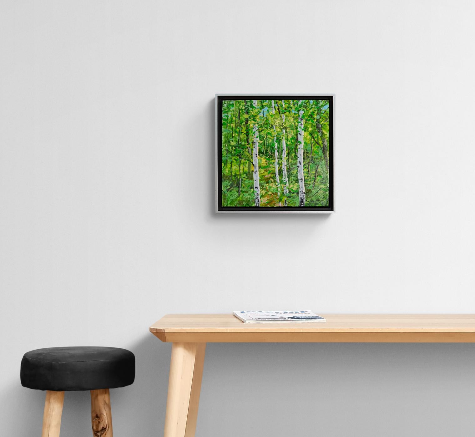 Standing Tall - contemporáneo, realismo, árbol, paisaje, óleo sobre tabla en venta 5