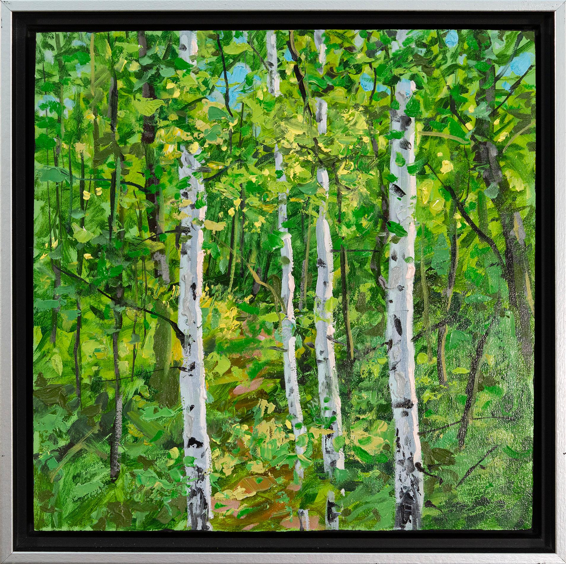 Standing Tall - contemporáneo, realismo, árbol, paisaje, óleo sobre tabla - Painting de Ciba Karisik