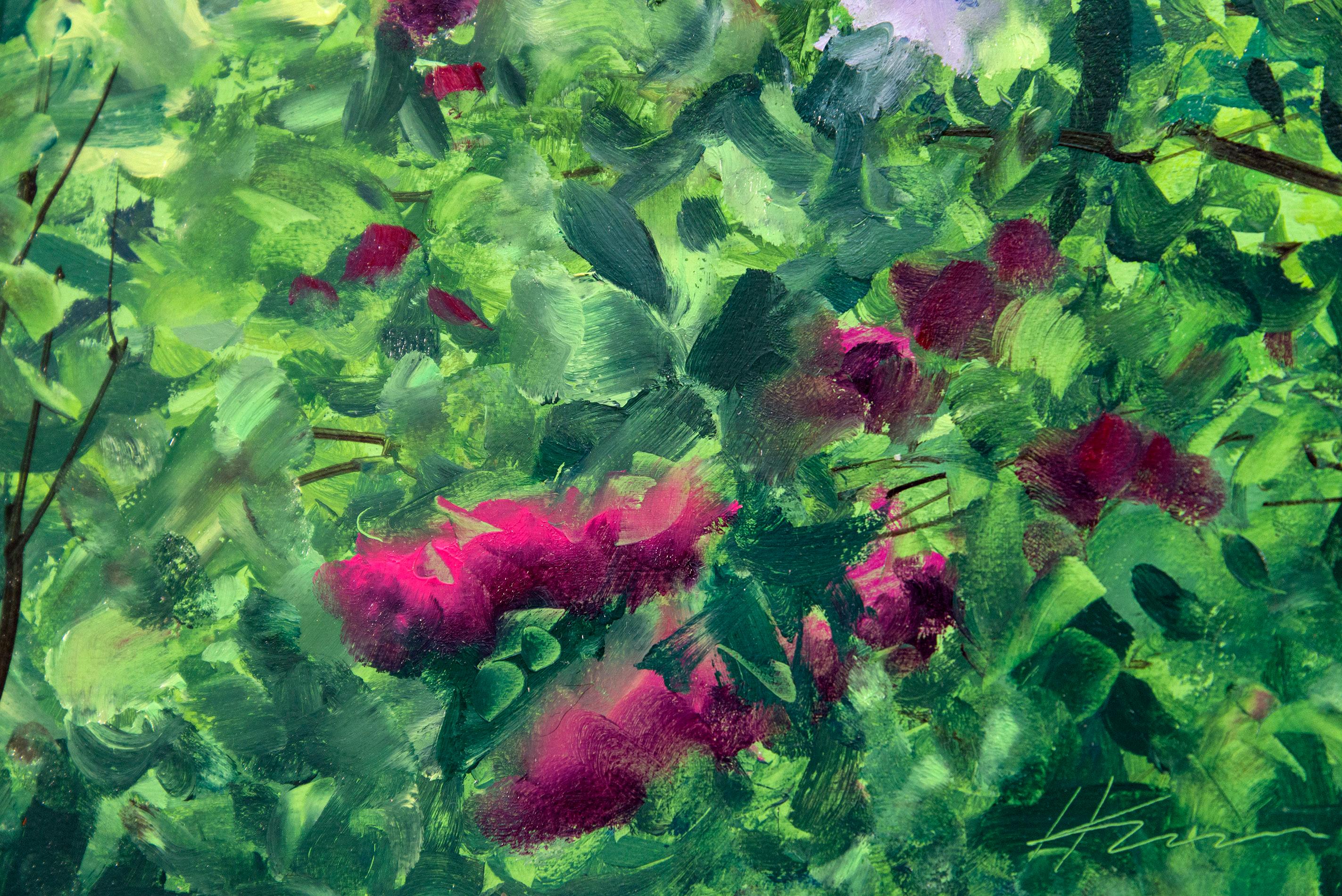 Salvaje y Libre - contemporáneo, realismo, floral, paisaje, óleo sobre tabla - Painting Realista de Ciba Karisik