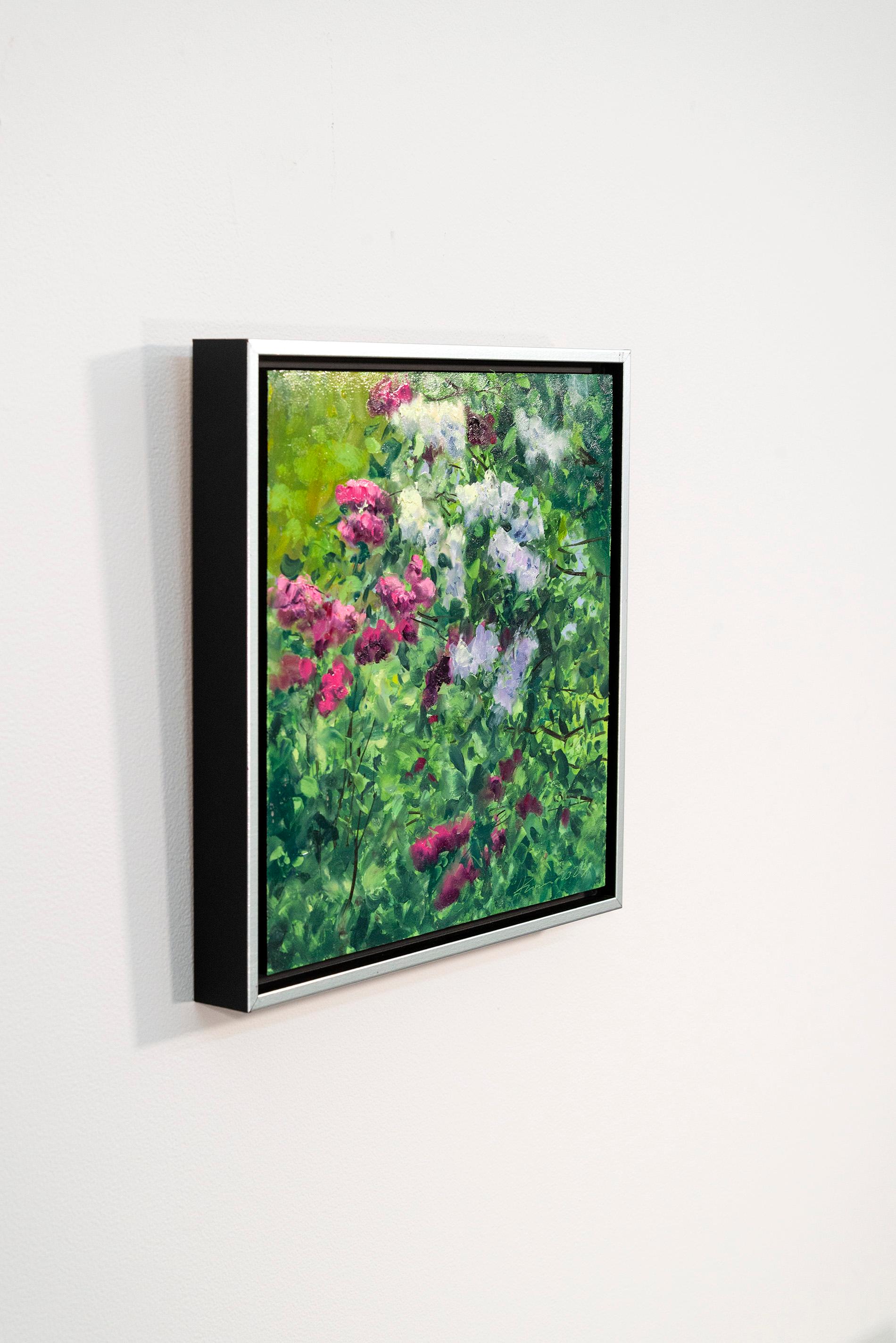 Salvaje y Libre - contemporáneo, realismo, floral, paisaje, óleo sobre tabla - Landscape Painting Negro de Ciba Karisik
